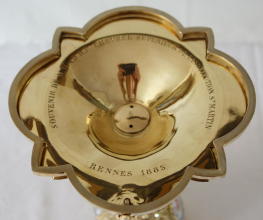 Solid silver gilt antique French Gothic Chalice.